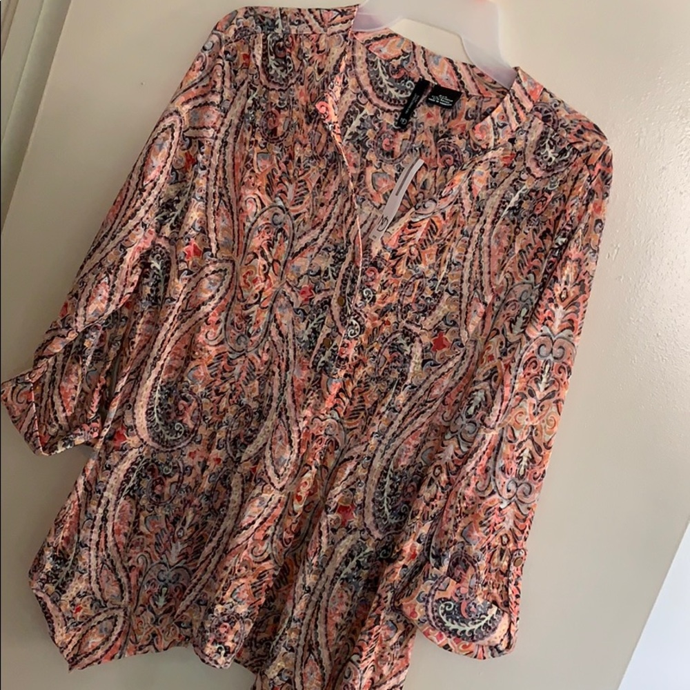 New Directions Petite XL Colorful🌸Blouse